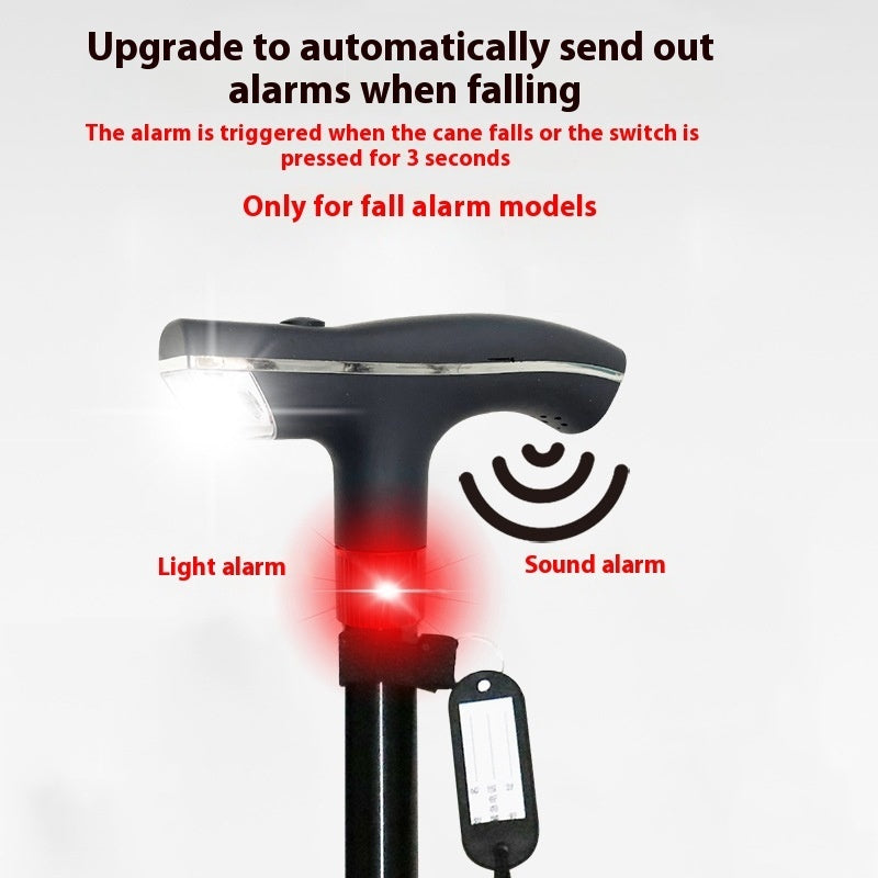 Elderly Non-slip Multi-function Automatic Alarm With Light Telescopic Walking Stick Elderly Non-slip Multi-function Automatic Alarm With Light Telescopic Walking Stick